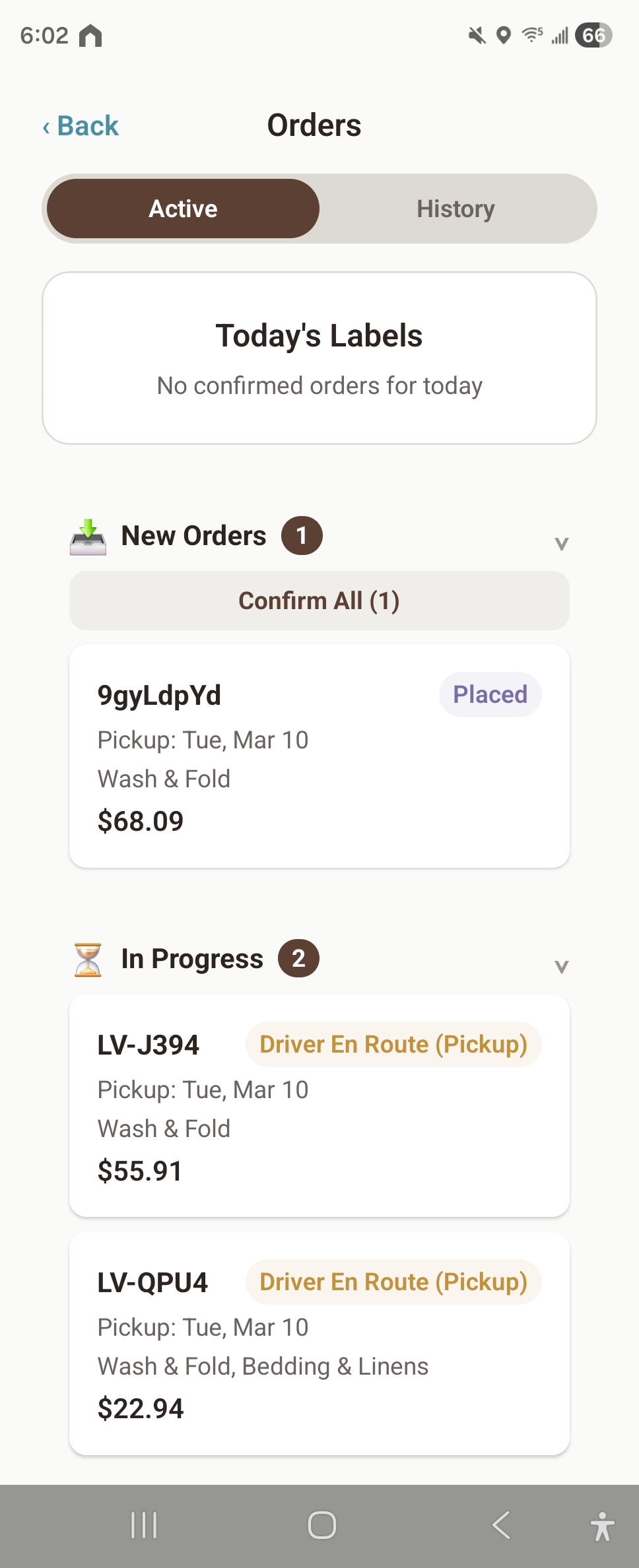 Provider dashboard screenshot
