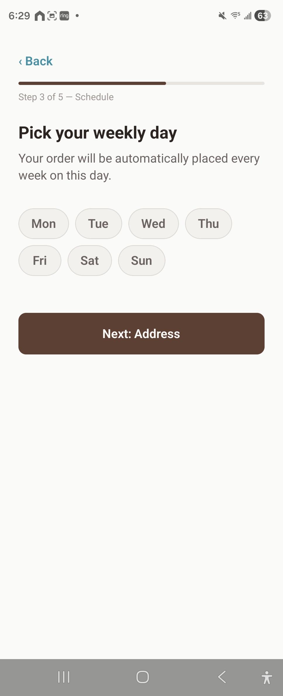 Recurring order badge screenshot